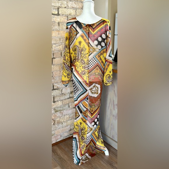 Unique design sheer wrap that ties at breast bone then full length sheer duster - Picture 4 of 8